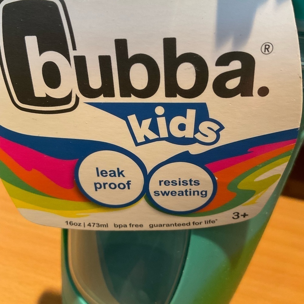 New Bubba Kids Leak Proof 16oz BPA Free Green & Blue Water Bottle - Picture 3 of 4